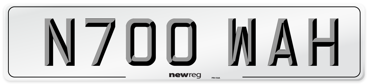N700 WAH Number Plate from New Reg